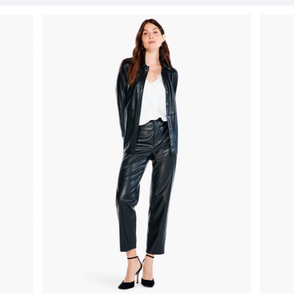 Nic + Zoe Faux Leather Straight-Leg Trouser